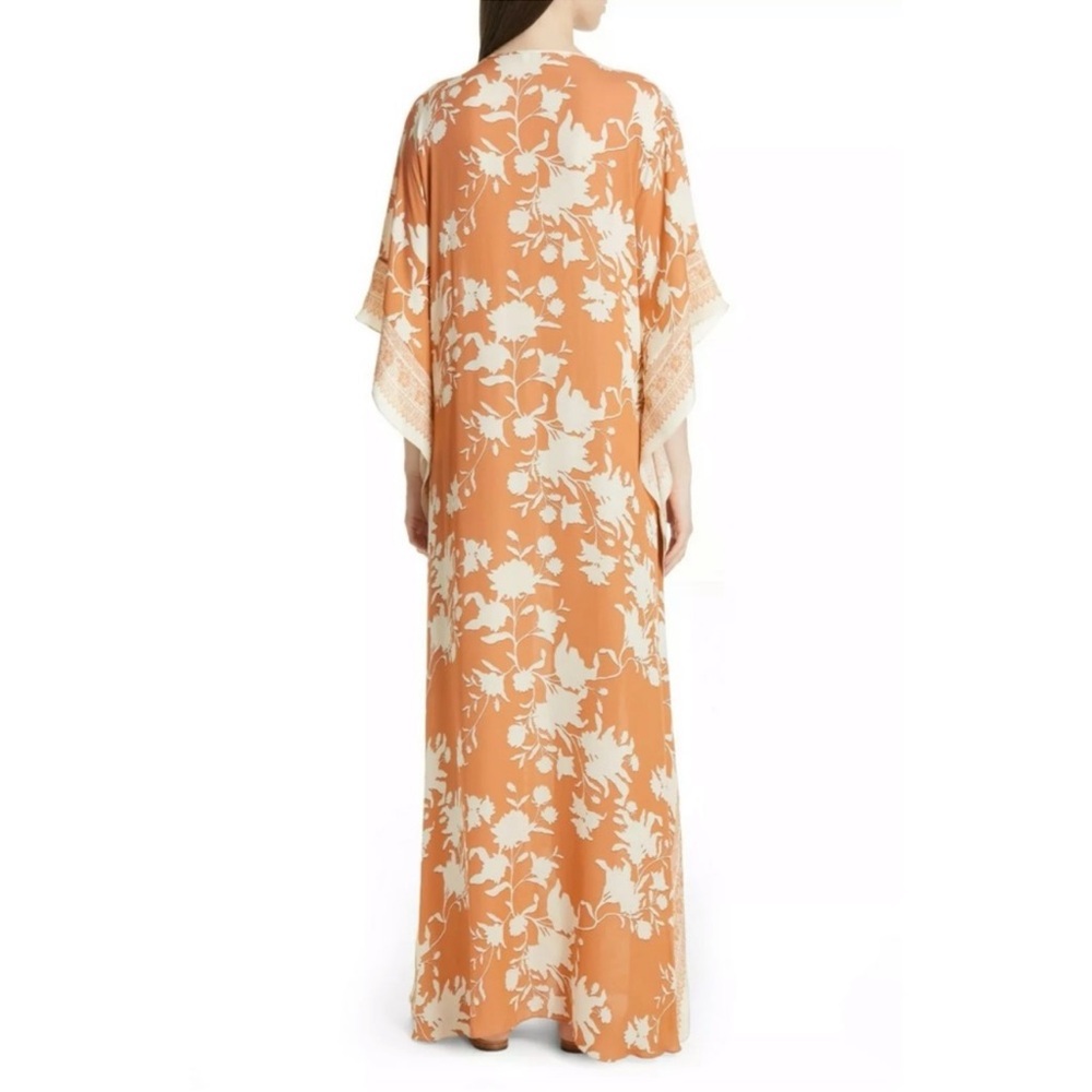 Johanna Ortiz Floral Orange and Cream Maxi Dress - Picture 2 of 12